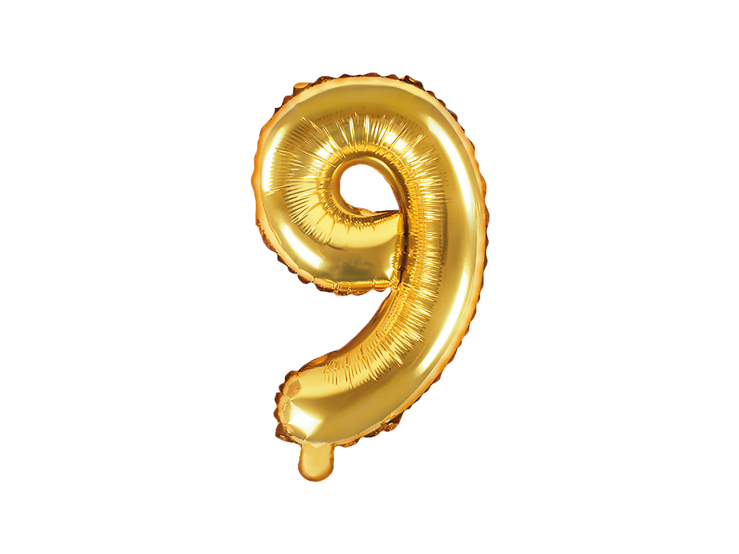 Nummer 0-9 folie ballon 35 cm guld