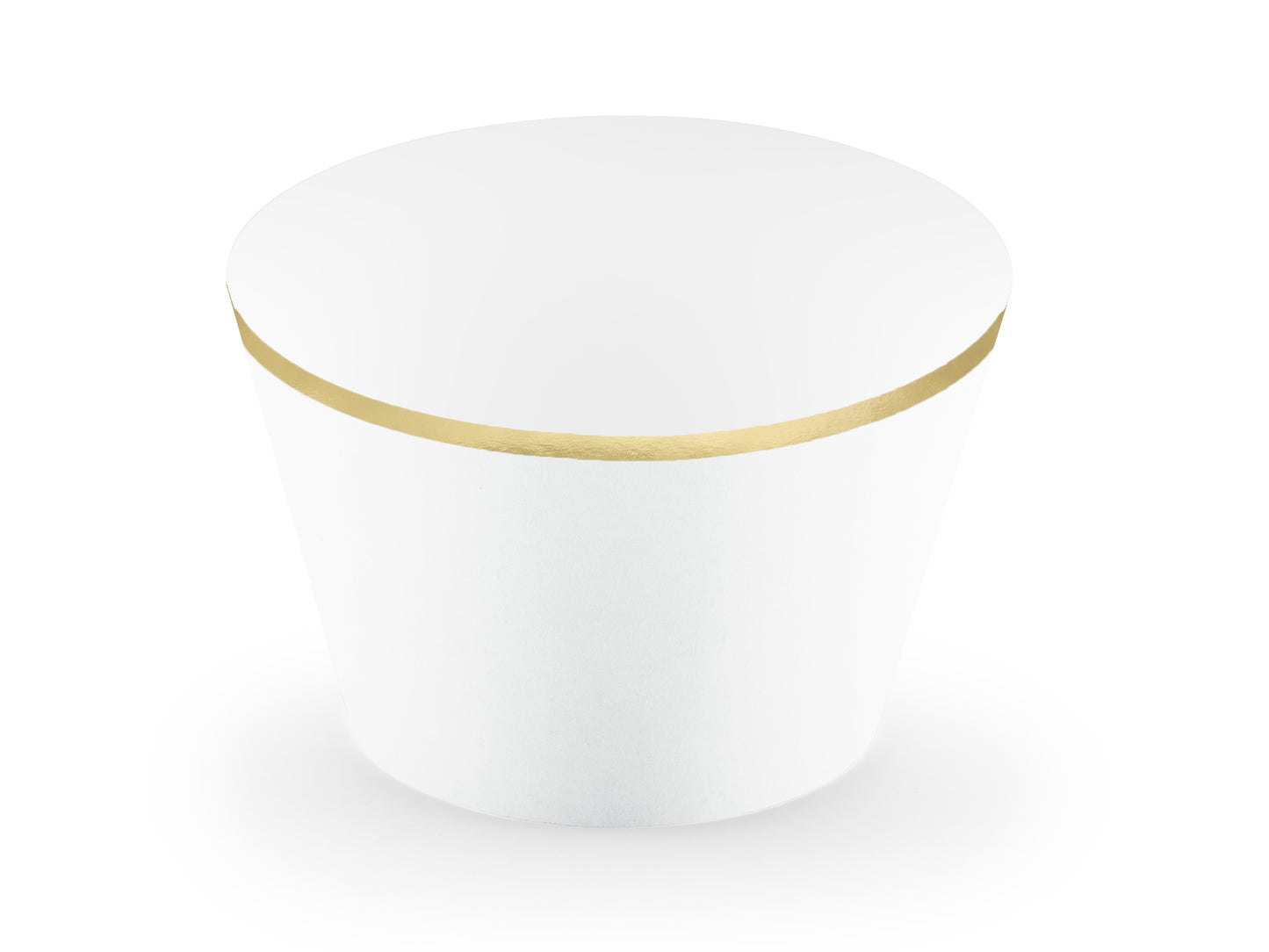 Cupcake forme hvid med guld kant 6 stk