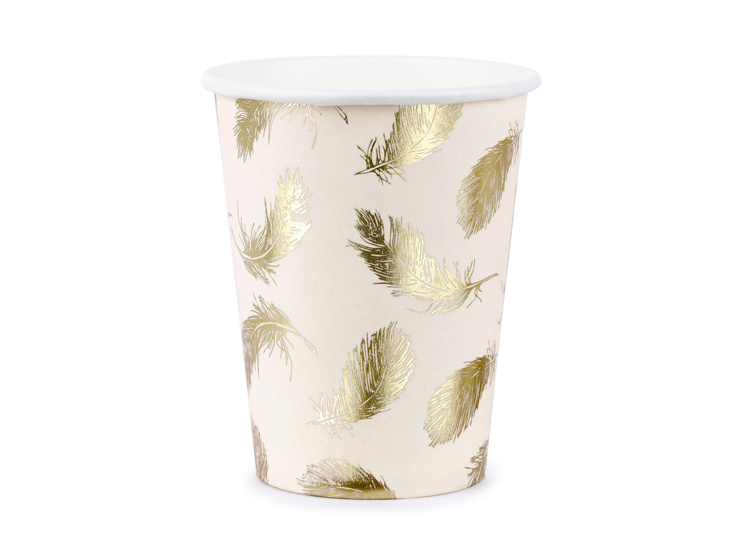 Papir kopper med fjerd 260 ml 6 stk