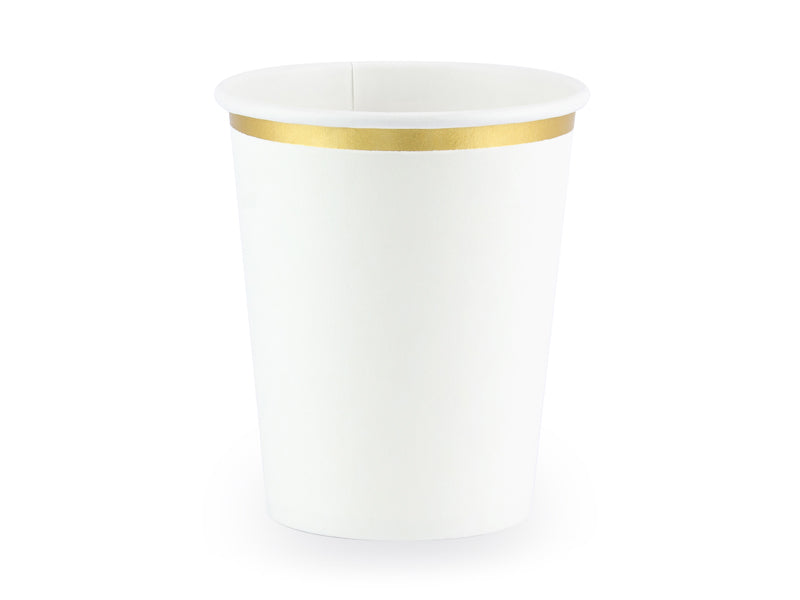 Kopper hvid med guldkant 260 ml 6 stk