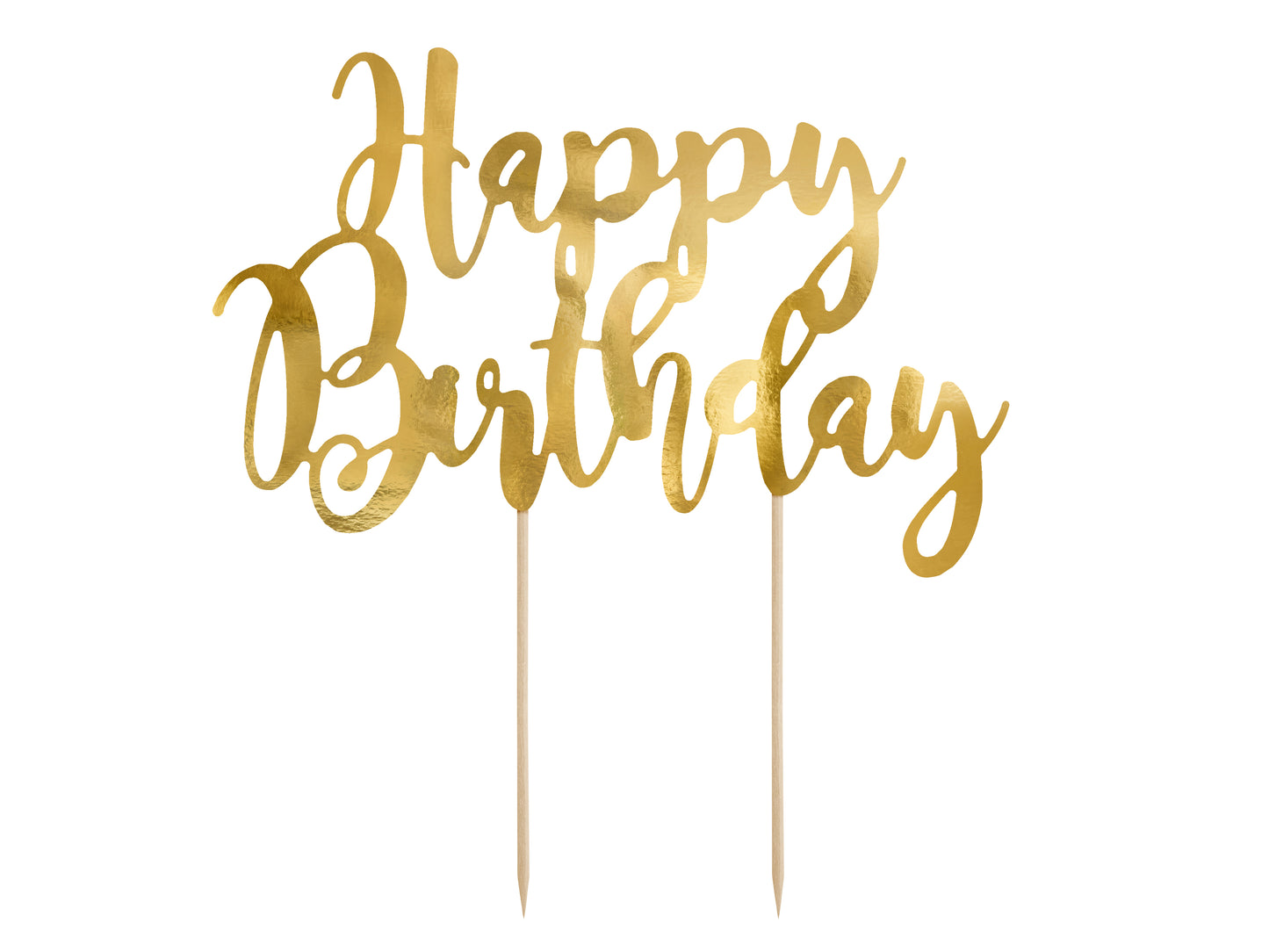 Kagetopper happy birthsday guld 22,5 cm