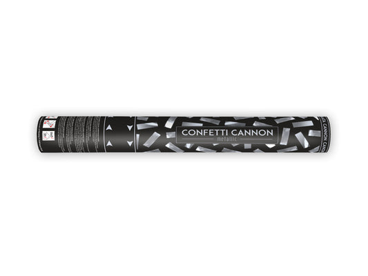 Konfetti kanon metalic sølv 40 cm