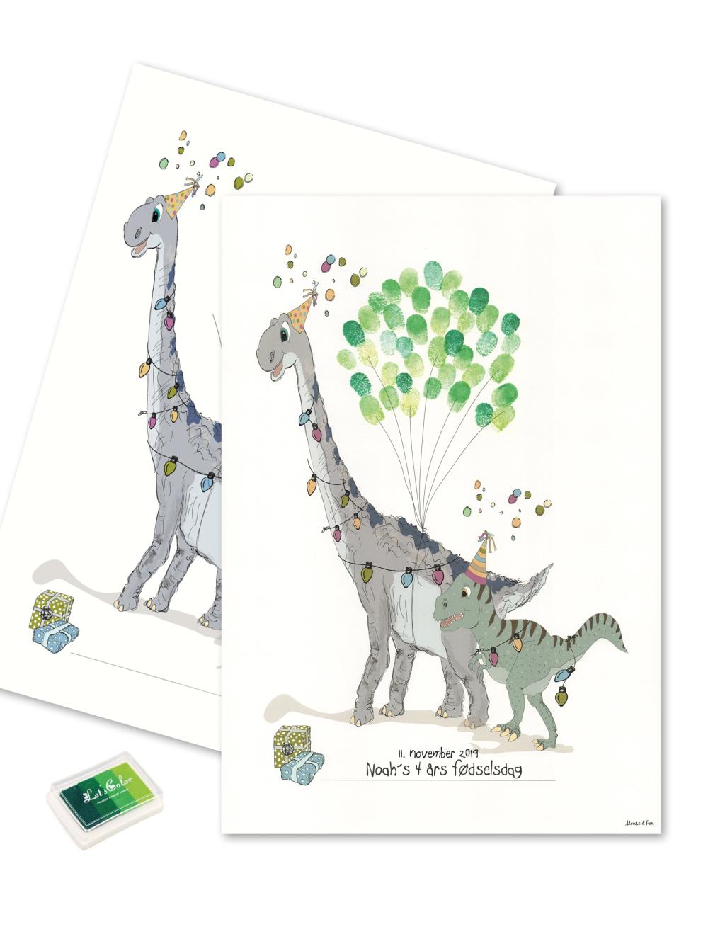 Fingerprint - Dino med grønne fingeraftryk