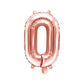 Nummer 0-9 folie ballon 35 cm rosa guld