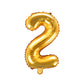 Nummer 0-9 folie ballon 35 cm guld