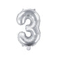 Nummer 0-9 folie ballon 35 cm sølv