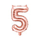 Nummer 0-9 folie ballon 35 cm rosa guld