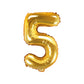Nummer 0-9 folie ballon 35 cm guld