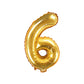 Nummer 0-9 folie ballon 35 cm guld