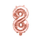 Nummer 0-9 folie ballon 35 cm rosa guld