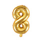 Nummer 0-9 folie ballon 35 cm guld