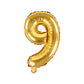 Nummer 0-9 folie ballon 35 cm guld