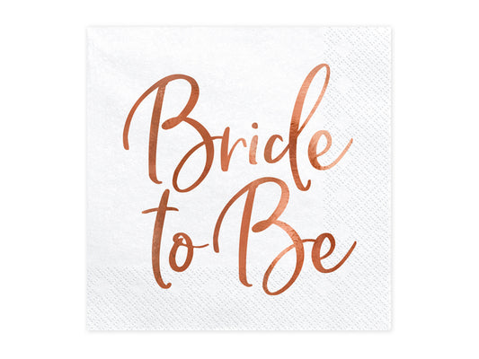 Servietter bride to be rosaguld 33x33cm 20 stk