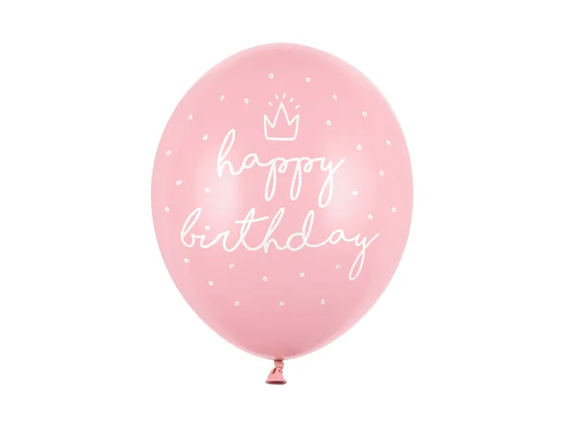 Lyserød happy birthday balloner 30 cm
