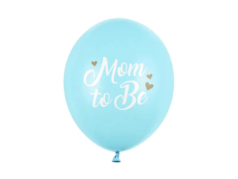 Mom to be latex ballon pastel lyseblå 30 cm 6 stk