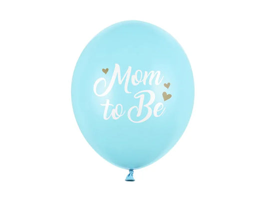 Mom to be latex ballon pastel lyseblå 30 cm 6 stk