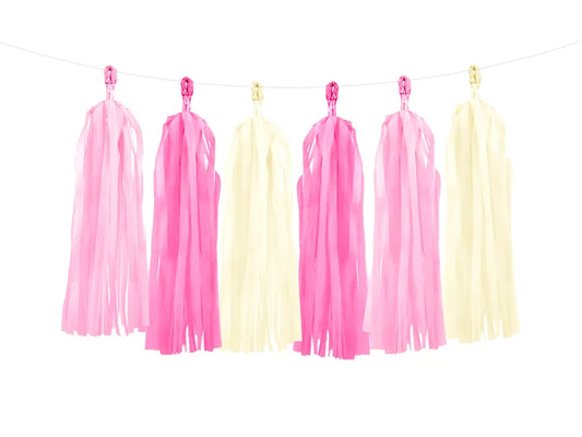 Guirlande med kvaster pink mix
