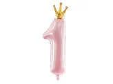 Nummer 1 folie ballon 37x100 cm pink
